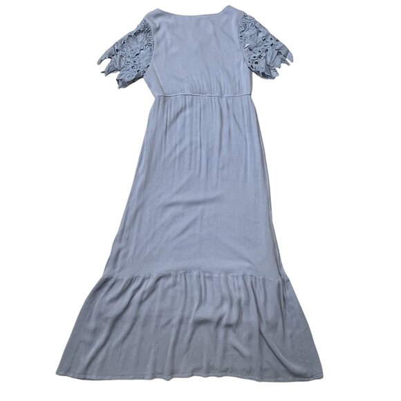 Polagram Maxi Dress‎ Womens S Blue With Lace Sleeves Lined Prairie - Picture 2 of 10